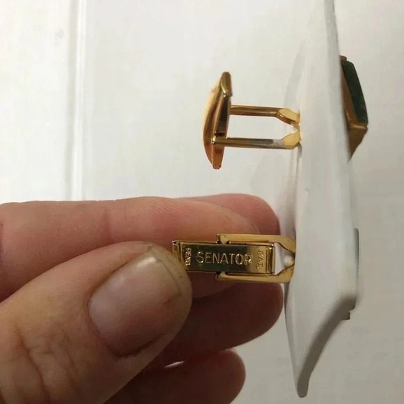 Vintage Senator Jade Cufflinks - Picture 6 of 8